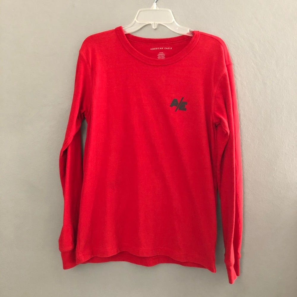 American Eagle S Sweater Red Long Sleeve AE Logo